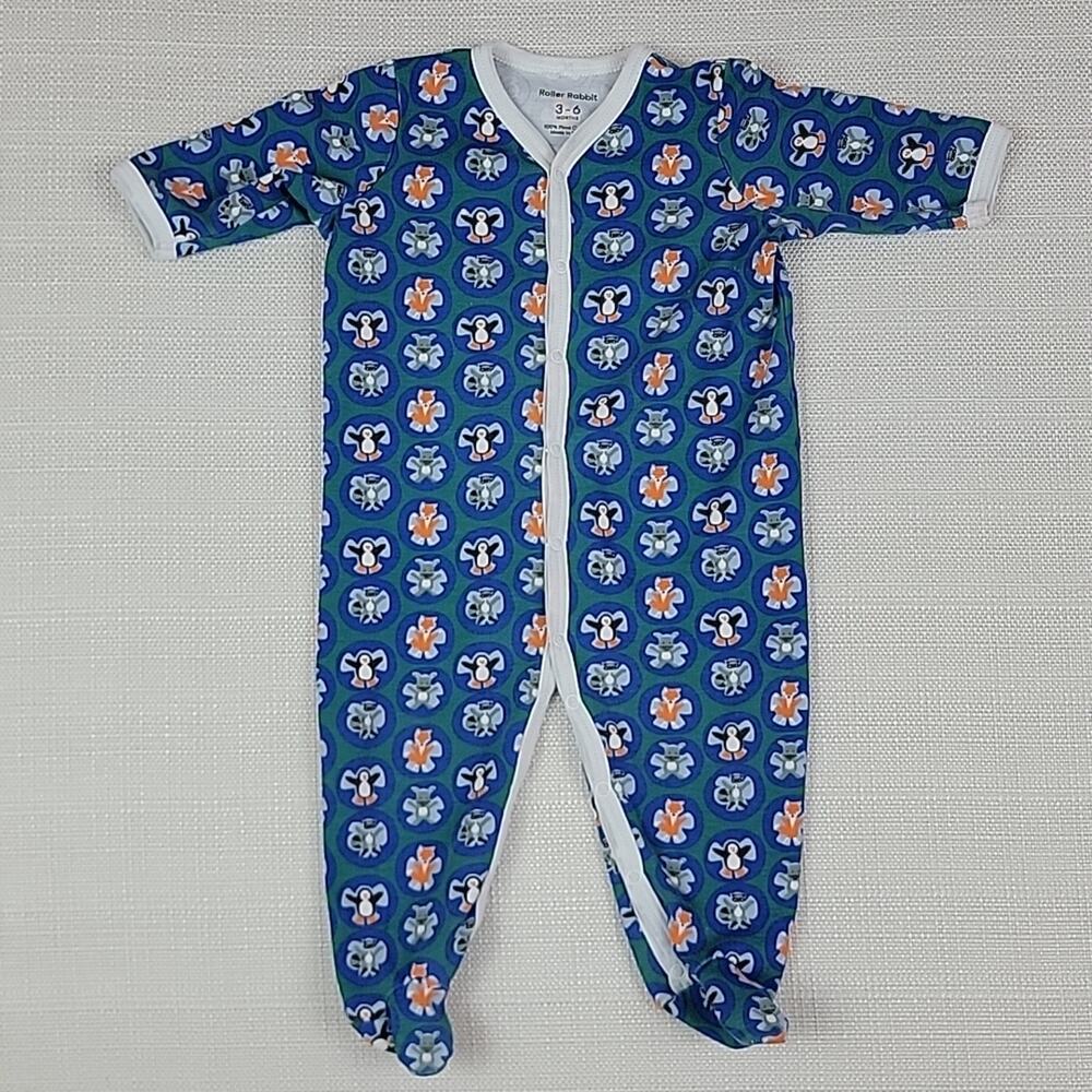 Roller Rabbit pima cotton footed coverall sleeper bundle 3-6M - Picture 7 of 16